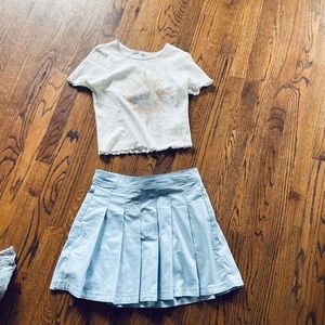 Baby blue pleated skirt size 4